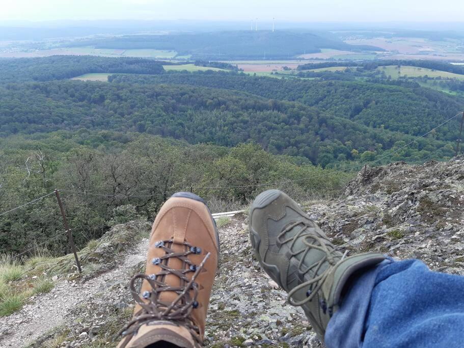 Ferienloft Ottos Werkstatt Mit Saunafass Dannenfels Exterior foto